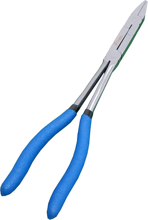 12-Inch Dual Pivot Pliers, 50Cr-V Industrial Quality Precision Tool, Extra Long Reach Compound Action Pliers (Flat Nose)