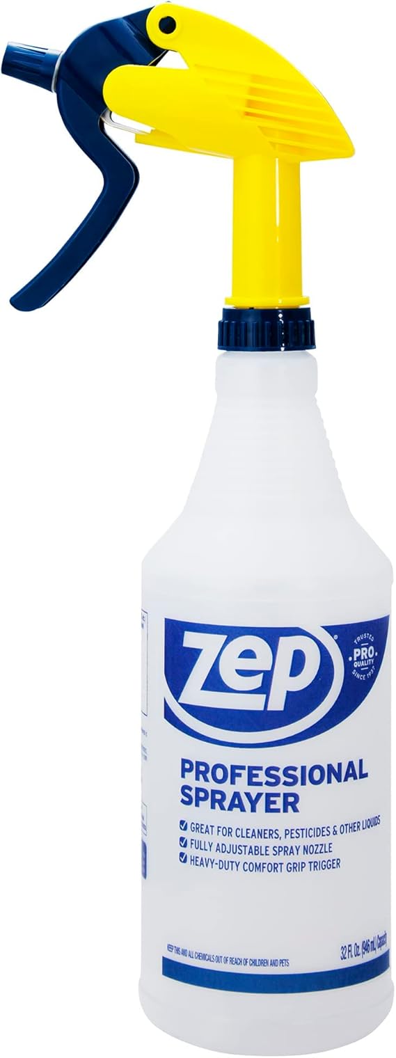 Zep Professional Sprayer Bottle 32 ounces - Up to 30 Foot Spray, Adjustable Nozzle