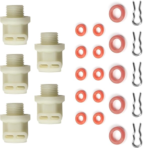 Solenoid Valves Connector Fitting with 1/8m Thread Clip Quick Adapter for Coffee Maker Replacement Parts Espresso Machine Spare Parts Solenoid Valves Adapter with Sealing Rings