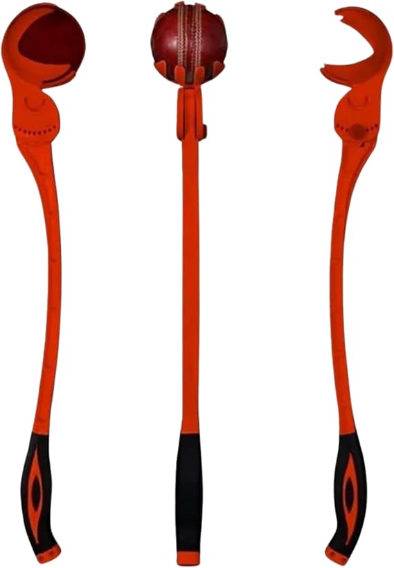 Side Arm Ball Thrower for Cricket - Cricket Side Arm Ball Thrower Stick for Speed, Practice, Training - Ball Thrower for Kids Cricket & Softball, Tennis Ball Thrower for Cricket Practice (Orange)