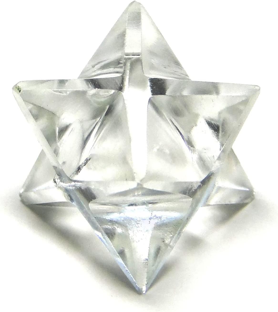 [TANAKA・YA] Natural Himalayan Crystal Marca Buster Hexagram Star, Carefully Selected, Elegant Crystal Gemstone, Total Height Approx. 1.1 inches 28 mm, Weight: Approx. 0.3 - 0.4 oz 9 - 12 g, High Transparency, Hand Held Figurine, Gemstone, Purification, Ornamental, Feng Shui, Healing Purification, Good Luck Health, Amulet Ornament, Decorative Stone Figurine, Crystal