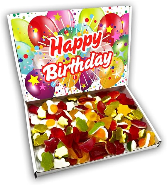 Jelly Sweets Mix Gift Box Hamper Birthday Present (BIRTHDAY MULTI COLOURED)