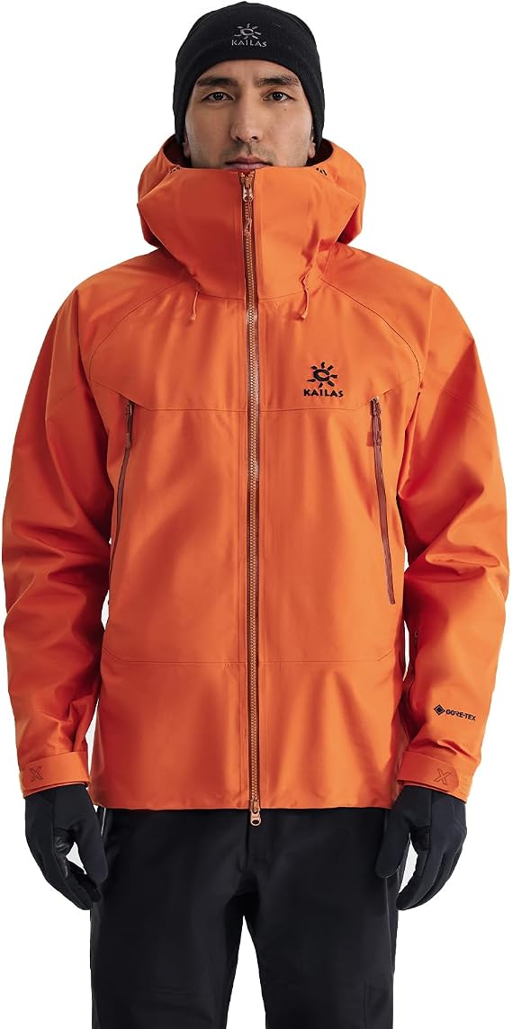 KAILAS MONT Waterproof Hardshell Jacket Gore-Tex Unisex Shell Ski Jacket Hooded Raincoat Jacket Hiking Lightweight Outdoor