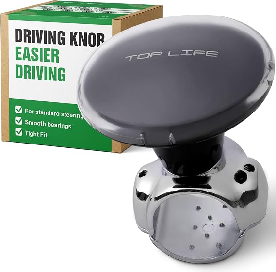Steering Wheel Knob Spinner - Universal Suicide Knob for Cars, Tractors, Mowers, Boats (Fits 1.1"-1.5" Wheels) - Effortless One-Hand Control, Smooth Bearings - Perfect for Tight Turns & Daily Driving