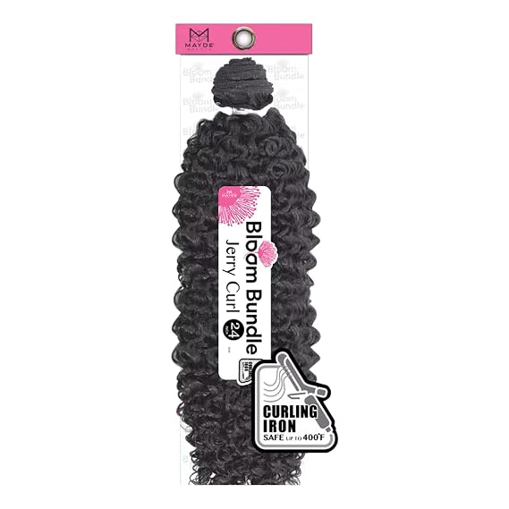 Mayde Beauty Bloom Bundle Weave JERRY CURL 24" (1-Pack, 1 Jet Black)