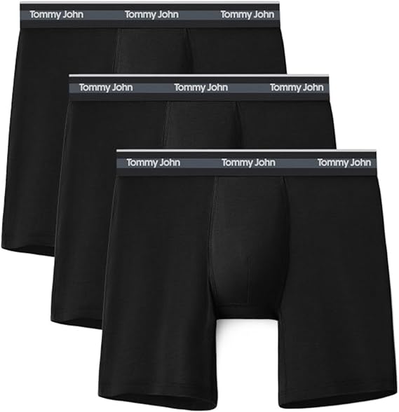 Tommy John Men's 6" Comfort Micro Mid-Length Boxer Brief Underwear 3-Pack