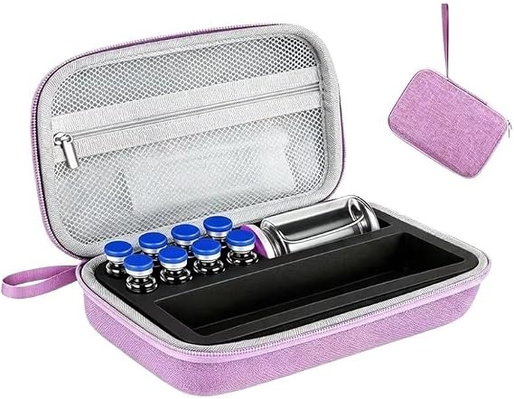 Peptide Vial Holder Storage Case, Insulin Travel Case and for glp 1 Pen Organizer, Temperature Controlled Medication Cooler Bag, Shockproof Portable(Interior gray2)