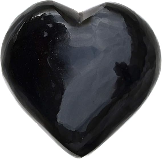 Black Obsidian Worry Stone Heart Shaped Palm Stone for Energy Crystal for Spiritual Cleansing, Chakra Reiki Healing and EMF Protection (55mm-60mm)