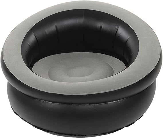 Lazy Inflatable Sofa, Foldable Air Recliner Lounge Chair Flocked Sofa Portable Inflatable Chairs Sofa Bean Bag Chair Bean Bag Chair for Indoor (Grey)