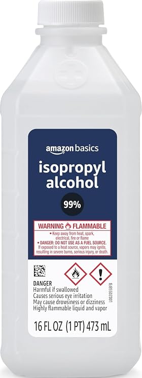 Amazon Basics 99% Isopropyl Alcohol For Technical Use,16 Fluid Ounces, 1-Pack (Previously Solimo)