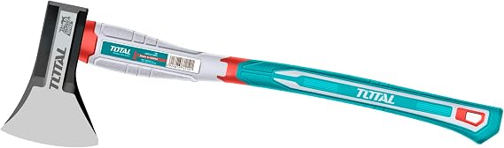 TOTAL - Fiber Saplı Balta - Karbon Çelik Ağız - Rahat tutuş ve hassas kesim - Ev işleri, kamp ve bahçe işleri için - Ağırlık: 1250 gram