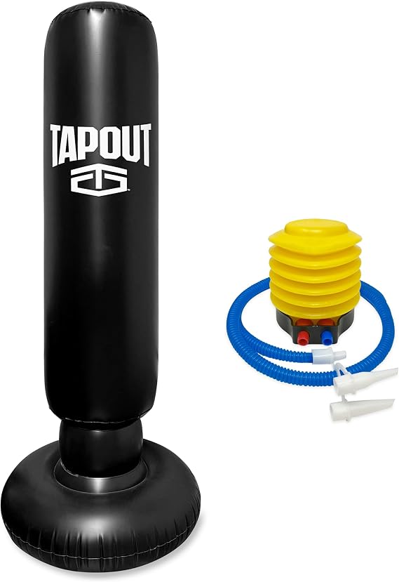 TAPOUT 63-Inch Inflatable Punching Bag, Freestanding, Boxing, MMA, Fitness