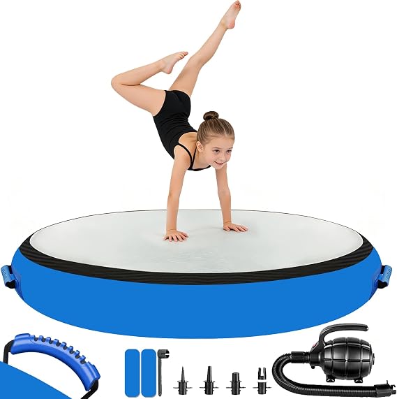 CZGBRO Air Spot Gymnastics Mat, Air Mat Tumble Track Gymnastic Equipment Inflatable Tumbler Backbend Trainer with Electric Pump for Yoga Cheerleading Home & Water Use