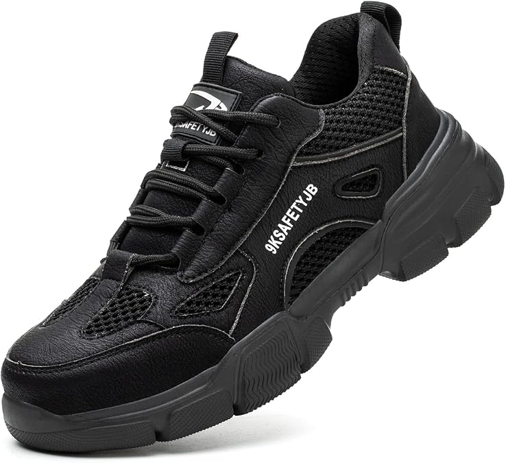 Steel Toe Shoes for Men Women Summer Work Safety Sneakers Breathable Mesh Walking Shoes Anti-Smashing and Anti-Puncture