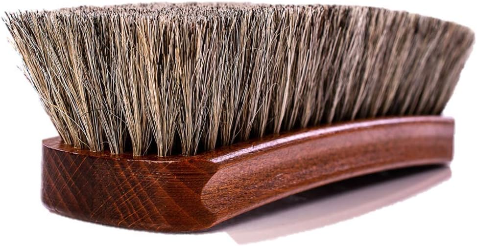 Shoe Brush | Luxury Shining Polishing & Buffing Brush - Large 8 Inch | Genuine Horse Hair | Made in Germany