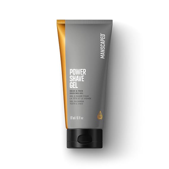 MANSCAPED Power Shave Gel, Men's Soothing Head & Face Shaving Gel, with Witch Hazel & Gentle Liquid Exfoliants to Help Defend Against Irritation, Ingrown Hairs & Razor Bumps, 6 fl oz