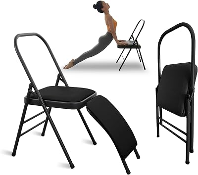 Folding Yoga Stretch Chair - Premium Yoga Support with Back Comfort, Suitable for Abdominal and Core Training, Flexibility and Strength Training, Ideal Foldable Chair for Home Practice