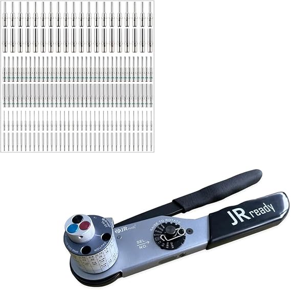 JRready Turret Style Deutsch Crimping Tool with Deutsch Solid Contacts Kit Size 12 16 20 Pin Kit