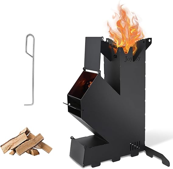 Rocket Stove Rocket Stove for Cooking Portable Wood Burning Stove Wood Fire Camping Stove for Cooking backyard cooking Camping grill outdoor events BBQ  with storage bag