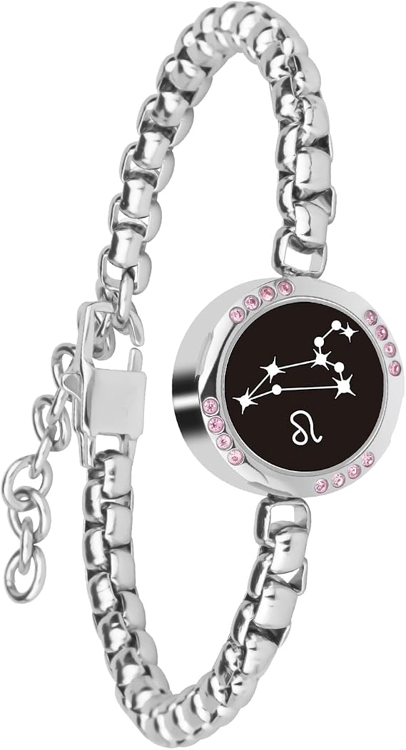 Long Distance Touch Bracelet, Couple Bracelet, Remote Intelligent Matching Couple Bracelet, Bracelet Jewelry, Leo, Silver, Adjustable, Stainless Steel, Cubic Zirconia