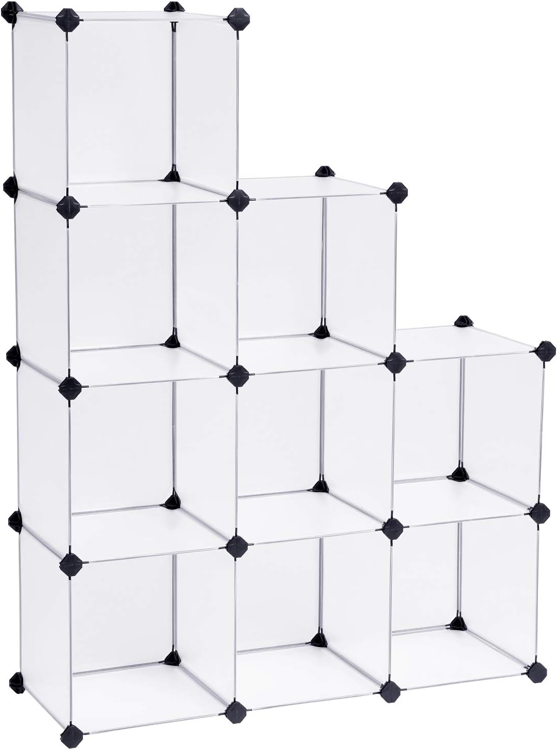 SONGMICS 9 Compartment Shelving System, Shoe Shelf, Bathroom Shelf, Garment Cabinet, Toy Cabinet, 93 x 31 x 123 cm, White Lpc115S