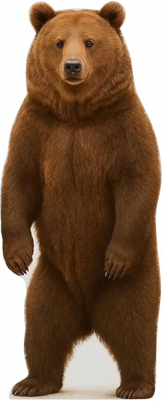 Brown Bear Standup - 3FT Life Size Cardboard Cutout A Fun Animal Standup for Photo Booths, Birthday Parties, and Events