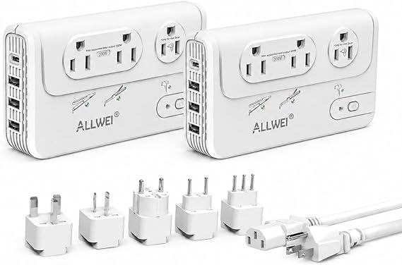 ALLWEI 2000W Travel Voltage Converter 220v to 110v Converter and 230W Voltage Converter US to Europe