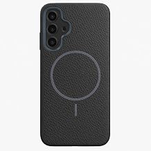 Coverzone Samsung Galaxy S25 Plus ile uyumlu Deri Görünmlü 2,5mm Kamera Koruma Çıkıntı Koruma Cowboy MagSafe ile uyumlu İç Kadife Yüzeyli Silikon Kılıf Black