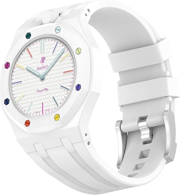FTRONGRT Strap Compatible with Swatch Royal Pop, Comfortable Soft Silicone Watch Replacement Wristband.