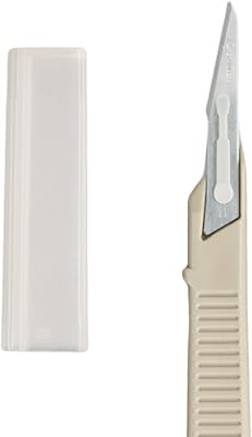 Dynarex Medi-Cut Disposable Scalpel Blades - Sterile Knives with Plastic Guard - 4.9-inch Plastic Handle, Stainless Steel Blade - Size 11, 10 Scalpels