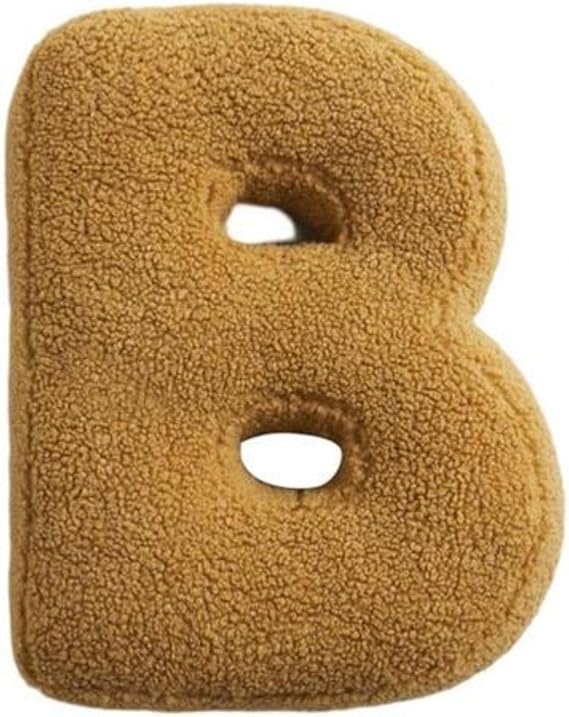 MOJUN Letter Pillows, Cute Soft Plush Letter Decorative Pillows English Alphabet Throw Pillows Cushion for Living Room Sofa Couch Bed Car Decoration, B