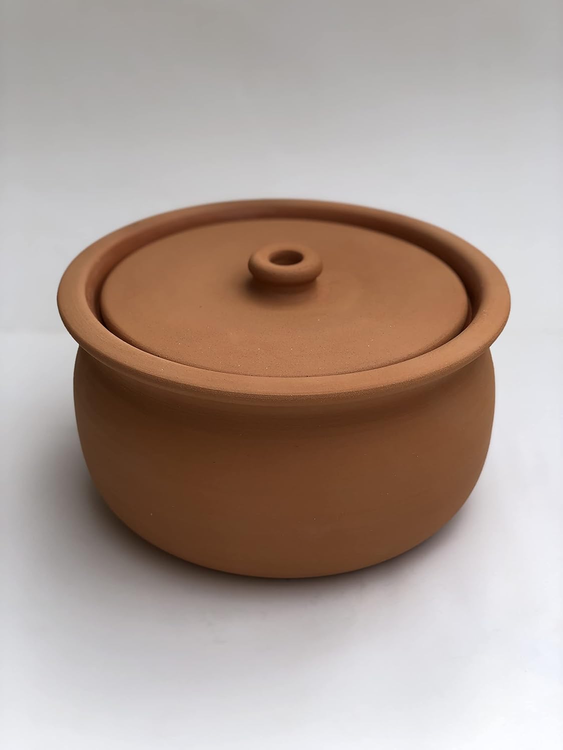 Topsan Natural Soil Casserole Pot Medium Size Transparent Glazed