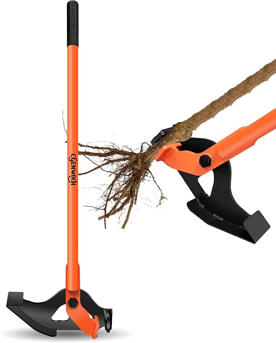 Medium Size Sapling Puller, Fully Uproots Woody Stems 14 inch - 1 38 inches, Heavy-Duty Tree Root Puller Tool, High-Leverage, Fit for Trees, Shrubs, Vines and Thorns with Large Root Systems