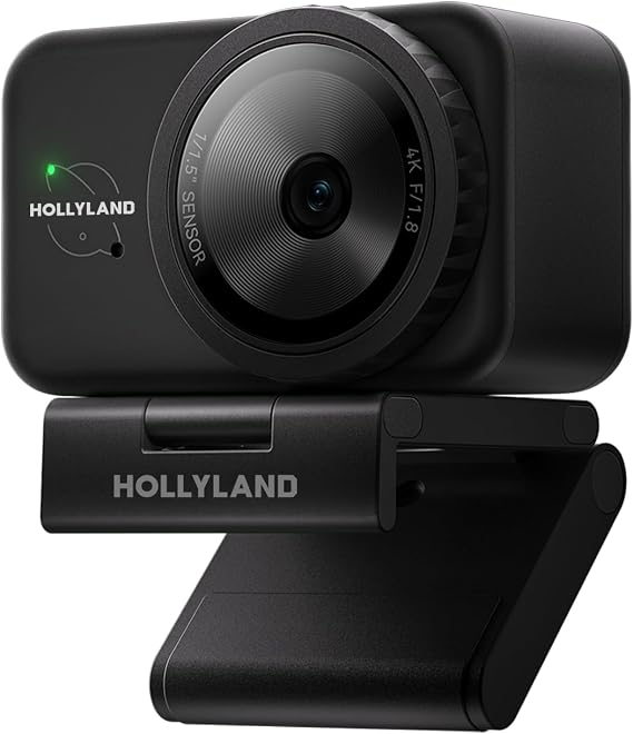 Hollyland Lyra Webcam UHD 4K Webcam for PC, 1/1.5" Sensor, Auto Framing, PDAF, Control for Live Streaming, Video Calls, Gaming, Works with Zoom, Teams, Twitch & More