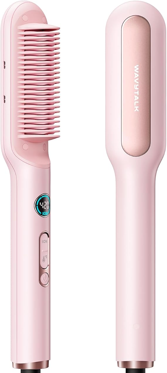 Wavytalk Hair Straightener Brush, Sleek Sweep Ionic Straightening Brush