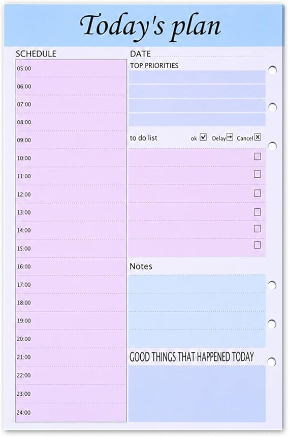 Weekly Planner Notepad - Undated Daily Planner Pad with To Do List, 50Tear Off Sheets, A5 Desk Schedule Organiser for ADHD Adults, Productivity & Meal Planning