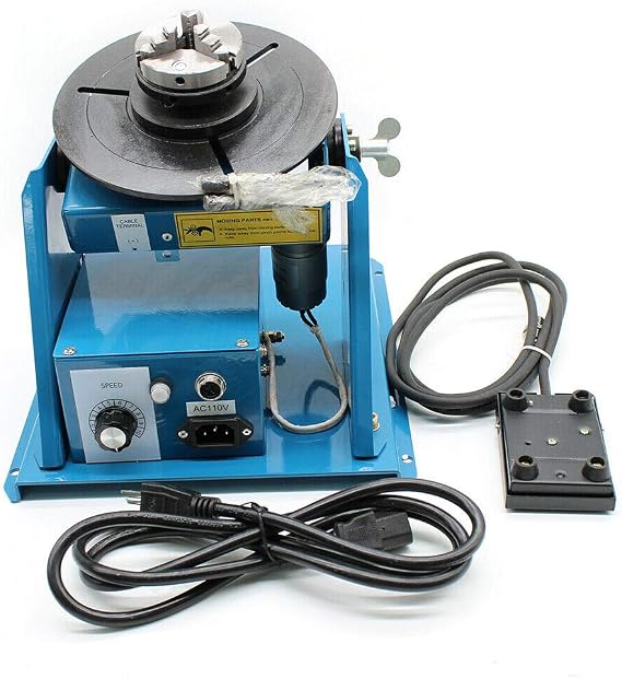 Positioner 110V Rotary Welding Positioner 2-10 r/min High Speed Portable Welder Positioner Mini Turntable Table Machine (2.5" 3 Jaw)