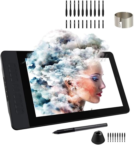 GAOMON PD1561 Pen Display & 20 Pen Nibs-15.6'' 8192 Tilt-Support HD Graphics Drawing Monitor Tablet for Digital Drawing/Animation/Online Teaching and Meeting