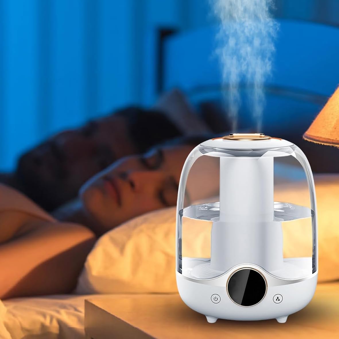 Coverzone 3 Liter Volume Humidifier Steam Machine Humidifier Aroma Therapy Diffuser 3000 Ml Capacity 21x16 cm Home Office Spa Room Humidifier K07 White