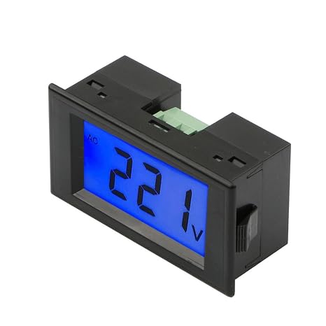 Blue LCD Panel Mount Meter Digital Voltmeter Display with Case