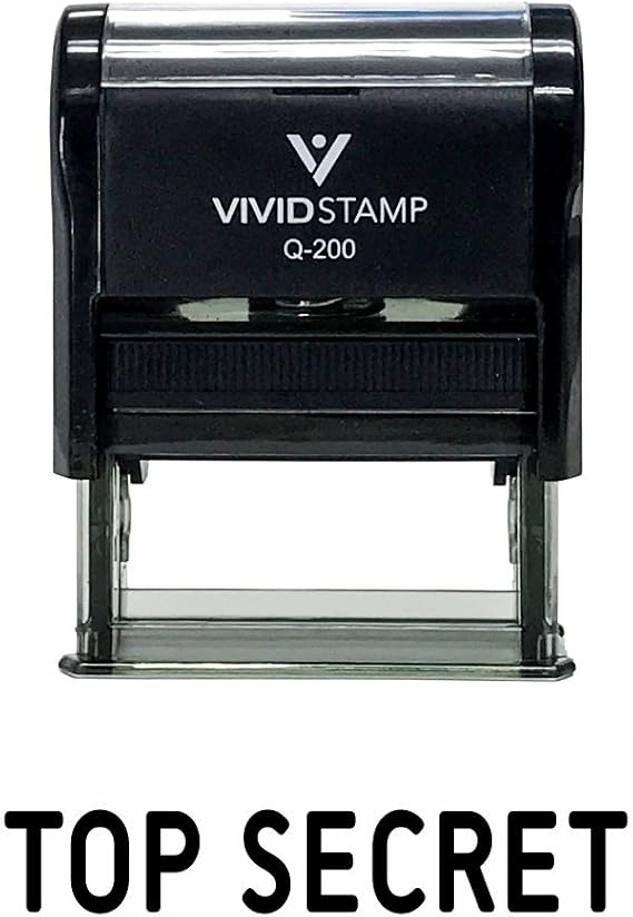 TOP Secret Self Inking Rubber Stamp (Black Ink) - Medium