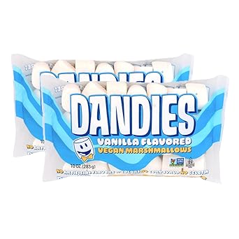 Dandies Original Vegan Marshmallows, No Artificial Flavorings, Food Dyes, Corn Syrup, or Gelatin, Perfect for Roasting, Smores, or Snacking (2 Pack)