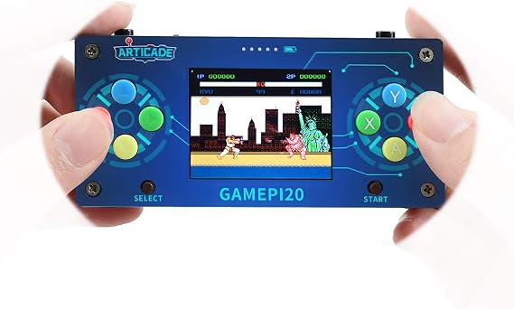 TOP1 クラシックレトロミニビデオゲームコンソールGamePi20Raspberry Pi Zero WH2インチIPSディスプレイ充電式オンボードスピーカーとイヤホンジャック