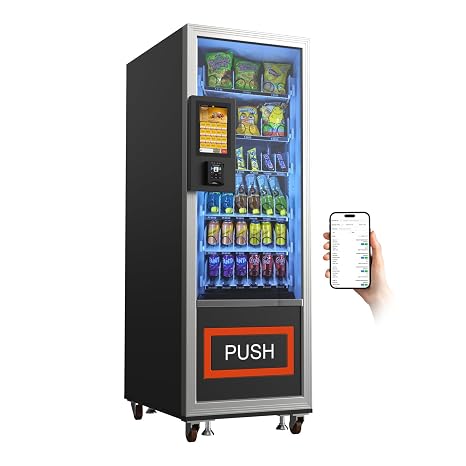Mini Commercial Vending Machine with Card Reader Snack and Drink Combo 36 Slots Refrigerated Vending Machines for Business
