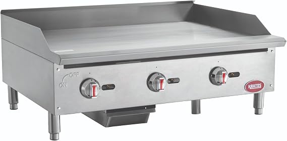 Kratos 36"W Commercial Countertop Griddle Stainless Steel Gas Hot Plate