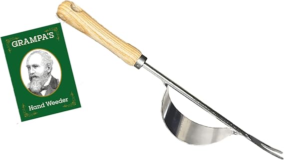 Grampa's Hand Weeder Tool with Lever Design for Easy Weed Removal | V-Shaped Fork Weeding Tool Dandelion Puller Tool Pulls Crabgrass & Taproots Lightweight Steel Easy To Use