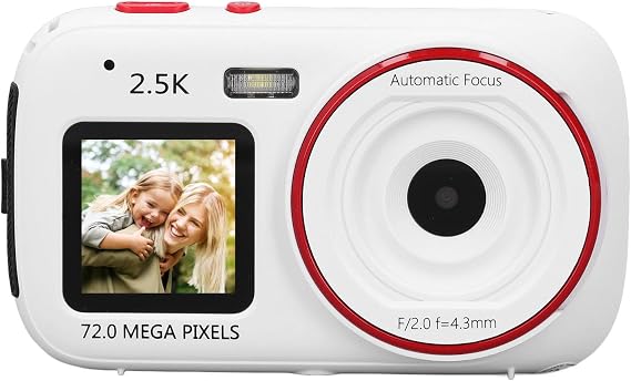 Digital Camera for Photography & Video - 72MP 2.5K Dual Screen Vlogging Camera, 16X Digital Zoom Autofocus & Anti Shake & Automatic Light Sensitive Compact Camera for Travel