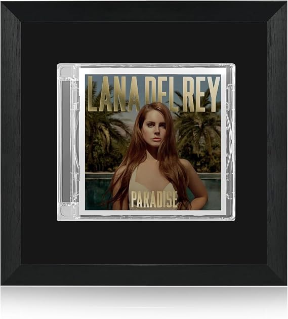 CD Jewel Case Display Frame, 8.6 x 8.6 in Solid Wood Shadow Box, Wall Mount