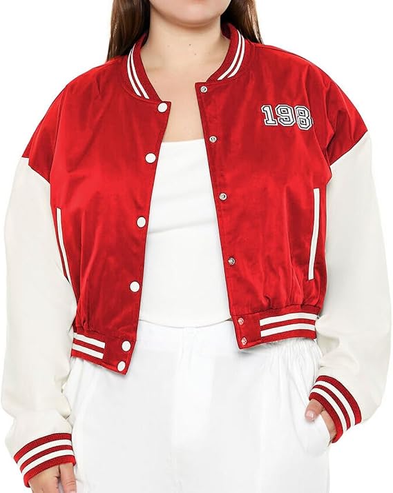 women Plus Size 1984 Varsity Jacket, Women oversized versity jacket, women Versity faux leather jacket coat