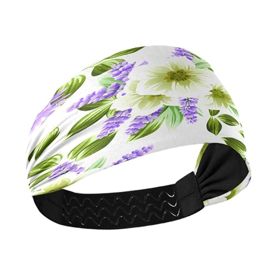 Headbands for Women Lush Floral Soft Elastic Non Slip Headbands for Women Running, Wide Womens Head Band for Thin Hair